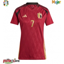 Camiseta Bélgica Kevin De Bruyne #7 Primera Equipación para mujer Eurocopa 2024 manga corta